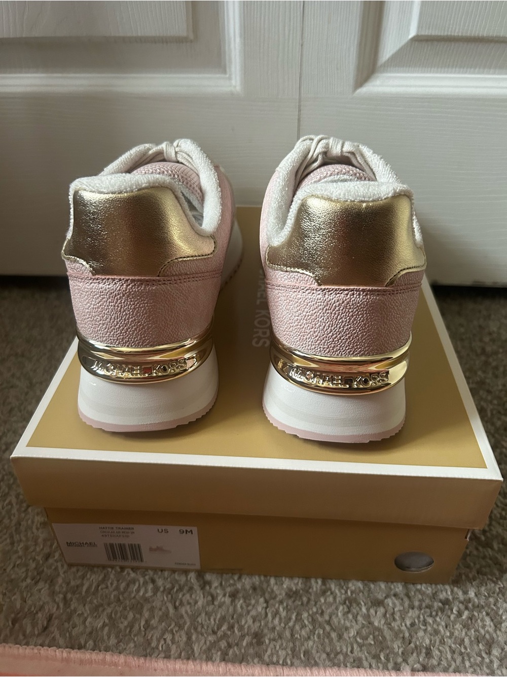 Michael Kors Hattie Trainer Sneakers Powder Blush Pink/White Size 9 New w/ Box - Picture 3 of 5